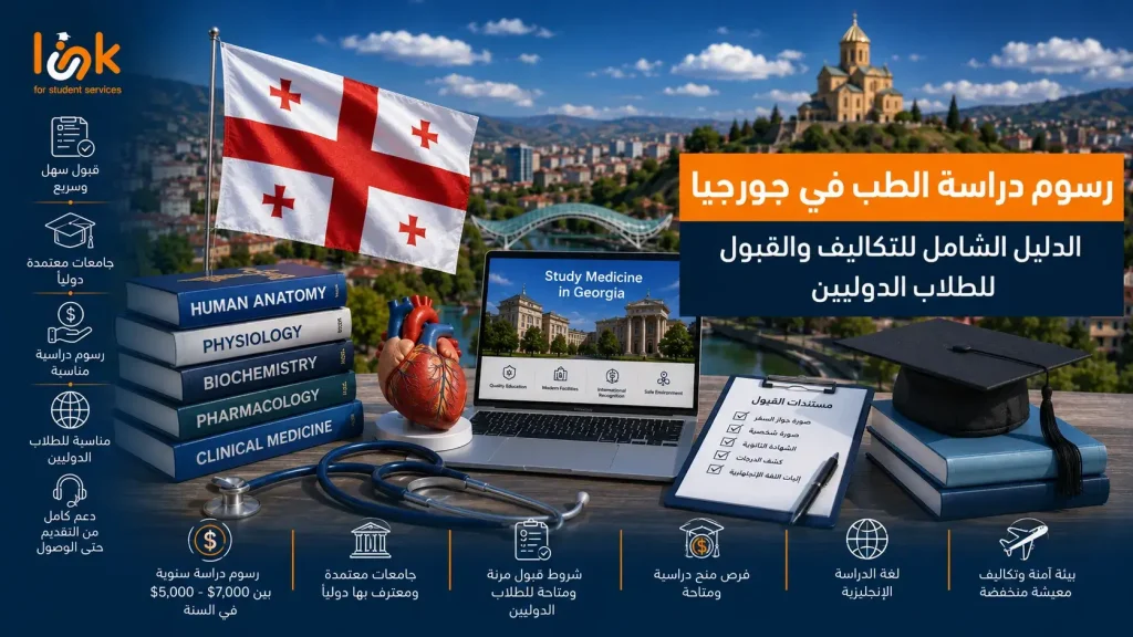 رسوم دراسة الطب في جورجيا | الدليل الشامل للتكاليف والقبول للطلاب الدوليين